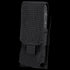 Condor Single M4 Mag Pouch made of black tactical nylon with a flap closure, showing part of the magazine at the top.